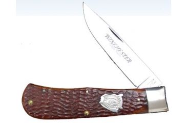 Image of Winchester Knives 4 1/2in, 1 Blade Trapper w/ Burnt Orange Bone Handle W 18 19111 BH