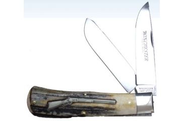 Image of Winchester Knives 4 1/2in, 2 Blade Large Trapper w/ Stag Handle W 15 28103 1/2