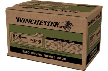 Image of Winchester Lake City 5.56mm M855 Green Tip 62gr FMJ 4-200 RD Boxes 800 RD Case, WM855200C