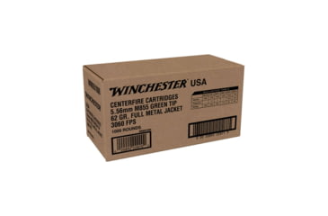 Image of Winchester LC USA 5.56 M855 FMJ Brass Cased Centerfire Rifle Ammo, 1000RD, WINCWM8551000