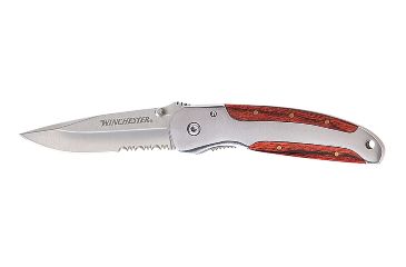 Image of Winchester Knives 3in Wood Clip Serrated Knife 22-41335