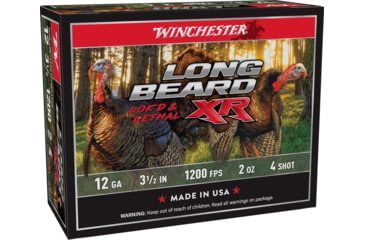 Image of Winchester Long Beard XR, 12 Gauge, 2 oz, 3 1/2 in, Size 4, Centerfire Shotgun Ammo, 10 Rounds, STLB12L4