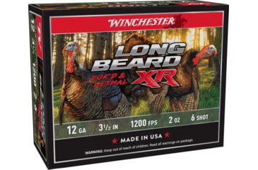 Image of Winchester Long Beard XR, 12 Gauge, 2 oz, 3 1/2 in, Size 6, Centerfire Shotgun Ammo, 10 Rounds, STLB12L6