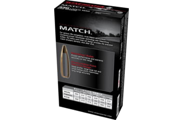 Image of Winchester MATCH .338 Lapua Magnum 250 grain Boat Tail Hollow Point Centerfire Rifle Ammo, 20 Rounds, S338LM