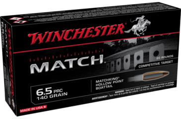 Image of Winchester Match 6.5 PRC 140 Grain Boattail HP Centerfire Rifle Ammo, 20 Round, S65PM