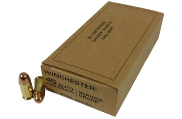 Image of Winchester Military Service Grade Handgun Ammo .45 ACP 230 gr FMJ 865 fps 500/case, SG45WC