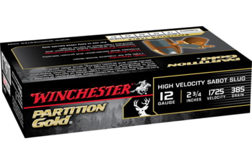 Image of Winchester PARTITION GOLD 12 Gauge 385 grain 2.75in Centerfire Shotgun Slug Ammo, 5 Rounds, SSP12