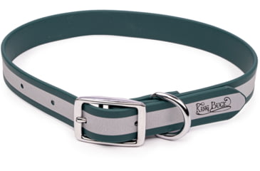 Image of Winchester Pet Core D Ring High Visibility Reflective Collar with Name Plate, Deep Teal, M/L, KB-DRC-DT-M/L-NP-1