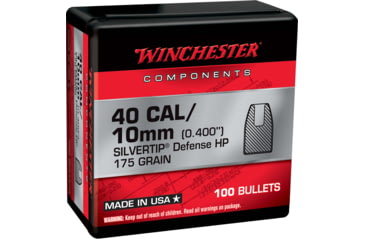 Image of Winchester Pistol Bullets, 40 S&amp;W, .400, 175 Grain, Silvertip Jacketed Hollow Point, 100 Bullets, WB40ST175X-400CAL