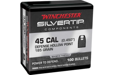 Image of Winchester Pistol Bullets, 45 Automatic, 185 Grain, Silvertip JHP, 100 Bullets, WB45AS185X