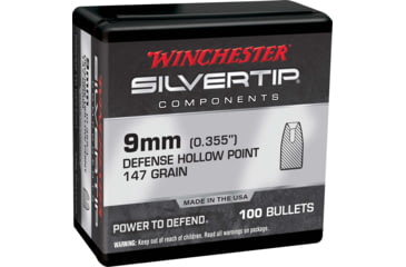 Image of Winchester Pistol Bullets, 9 mm, .355, 147 Grain, Silvertip Jacketed Hollow Point, 100 Bullets, WB9ST147X-355CAL