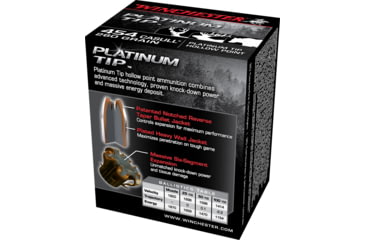 Image of Winchester Platinum Tip Hollow Point .454 Casull 260 grain Platinum Tip Hollow Point Centerfire Pistol Ammo, 20 Rounds, S454PTHP