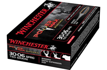 Image of Winchester Power Max BondeD .30-06 Springfield 150 grain Notched Protected Hollow Point Brass Cased Centerfire Rifle Ammo, 20 Rounds, X30061BP