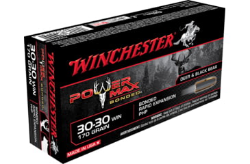 Image of Winchester Power Max BondeD .30-30 Winchester 170 grain Bonded Rapid Expansion Protected Hollow Point Centerfire Rifle Ammo, 20 Rounds, X30303BP