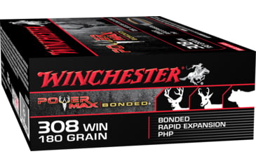 Image of Winchester Power Max BondeD .308 Winchester 180 grain Bonded Rapid Expansion Protected Hollow Point Centerfire Rifle Ammo, 20 Rounds, X3086BP