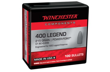 Image of Winchester Powerpoint .400 Caliber Rifle Bullets, 215 grain, Jacketed Soft Point, 100 Bullets, WB400P215X