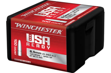 Image of Winchester Rifle Bullets, .264/6.5mm Caliber, .264 Diameter, Open Tip, 125 grain, 100 Rounds, WBR65125