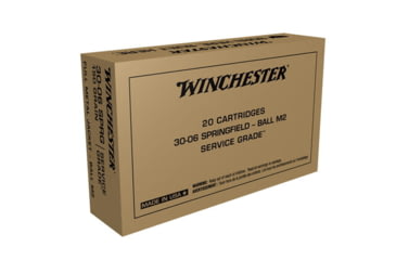 Image of Winchester SERVICE GRADE .30-06 Springfield 150 grain Full Metal Jacket Centerfire Rifle Ammo, 100 Rounds, SG3006WAC