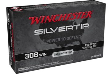 Image of Winchester Silvertip Centerfire .308 Win. 150 Grain Defense Tip NPJ Rifle Ammo, 20 Round, W308ST