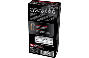 Image of Winchester Super Clean 9 mm Luger 90 grain Full Metal Jacket Centerfire Pistol Ammo, 50 Rounds, W9MMLF