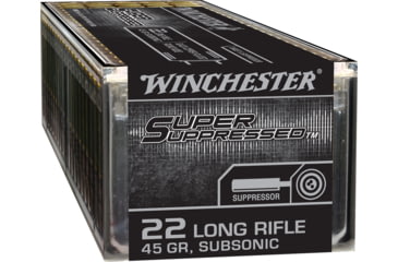 Winchester Super Suppressed .22 Long Rifle 45 Grain Subsonic Lead Round Nose Rimfire Ammunition