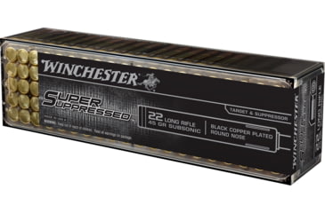 Image of Winchester Super Suppressed .22 Long Rifle 45 grain Lead Round Nose Suppressed Rimfire Ammo, 100 Rounds, SUP22LR