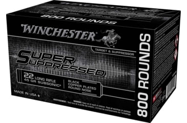 Winchester Super Suppressed .22 Long Rifle 45 Grain Subsonic Lead Round Nose Rimfire Ammunition