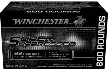 Winchester Super Suppressed .22 Long Rifle 45 Grain Subsonic Lead Round Nose Rimfire Ammunition