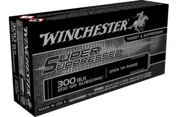 Image of Winchester Super Suppressed .300 AAC Blackout 200 grain Full Metal Jacket Centerfire Rifle Ammo, 20 Rounds, SUP300BLK