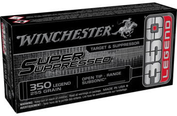 Image of Winchester Super Suppressed .350 Legend 255 grain Subsonic Open Tip Range Centerfire Rifle Ammo, 20 Rounds, SUP350