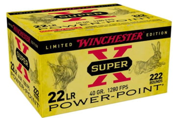 Image of Winchester Super-X .22 Long Rifle 40 Grain Copper Plated Hollow Point Brass Cased Rimfire Ammo, 222 Rounds, X22LRPPB