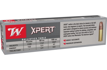 Image of Winchester Super-X 22 Long Rifle 40 Grain Lead Round Nose Brass Cased Ammo, 100 Rounds, Xpert22X