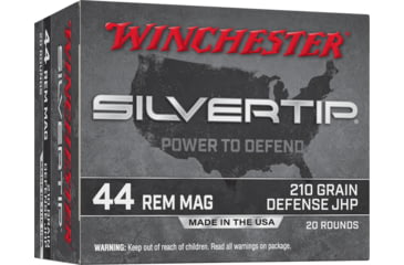 Image of Winchester Super-X .44 Remington Magnum 210 Grain Silvertip Jacketed Hollow Point Pistol Ammo, 20 Rounds, W44MST