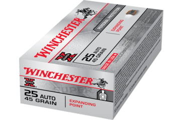 Image of Winchester Super-X HANDGUN .25 ACP 45 grain Expanding Point Brass Cased Centerfire Pistol Ammo, 50 Rounds, X25AXP