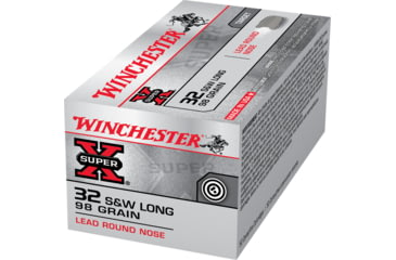 Image of Winchester Super-X HANDGUN .32 S&amp;W 98 grain Lead Round Nose Centerfire Pistol Ammo, 50 Rounds, X32SWLP