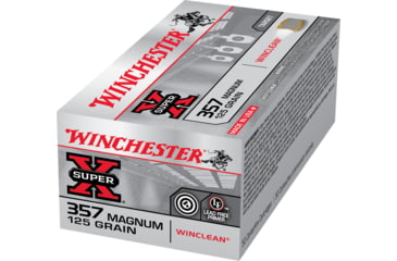 Image of Winchester Super-X HANDGUN .357 Magnum 125 grain WinClean Enclosed Base Brass Cased Centerfire Pistol Ammo, 50 Rounds, WC3571