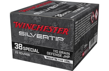 Image of Winchester Super-X HANDGUN .38 Special 110 grain Silvertip Jacketed Hollow Point Centerfire Pistol Ammo, 20 Rounds, W38ST