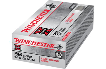 Image of Winchester Super-X HANDGUN .38 Special 145 grain Lead Round Nose Brass Cased Centerfire Pistol Ammo, 50 Rounds, X38SWP