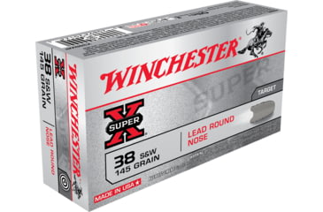 Image of Winchester Super-X HANDGUN .38 Special 145 grain Lead Round Nose Brass Cased Centerfire Pistol Ammo, 50 Rounds, X38SWP