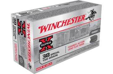 Image of Winchester Super-X HANDGUN .38 Special 158 grain Lead Flat Nose Centerfire Pistol Ammo, 50 Rounds, USA38CB