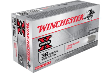 Image of Winchester Super-X HANDGUN .38 Special 158 grain Lead Round Nose Centerfire Pistol Ammo, 50 Rounds, X38S1P