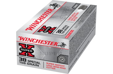 Image of Winchester Super-X HANDGUN .38 Special 158 grain Lead Semi-Wadcutter Centerfire Pistol Ammo, 50 Rounds, X38WCPSV