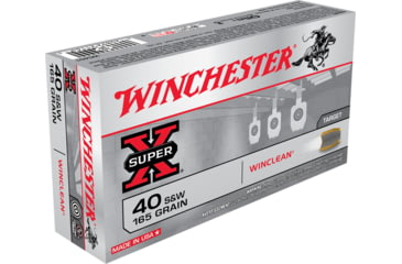 Image of Winchester Super-X HANDGUN .40 S&amp;W 165 grain WinClean Enclosed Base Centerfire Pistol Ammo, 50 Rounds, WC401