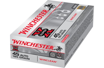 Image of Winchester Super-X HANDGUN .45 ACP 185 grain WinClean Enclosed Base Brass Cased Centerfire Pistol Ammo, 50 Rounds, WC451