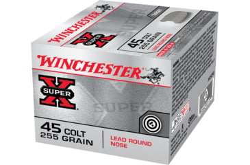 Image of Winchester Super-X HANDGUN .45 Colt 255 grain Lead Round Nose Brass Cased Centerfire Pistol Ammo, 20 Rounds, X45CP2