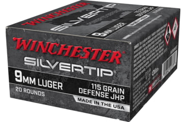 Image of Winchester Super-X HANDGUN 9 mm Luger 115 grain Silvertip Jacketed Hollow Point Centerfire Pistol Ammo, 20 Rounds, W9MMST