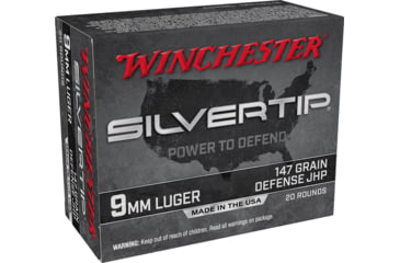 Image of Winchester Super-X HANDGUN 9 mm Luger 147 grain Silvertip Jacketed Hollow Point Centerfire Pistol Ammo, 20 Rounds, W9MMST2