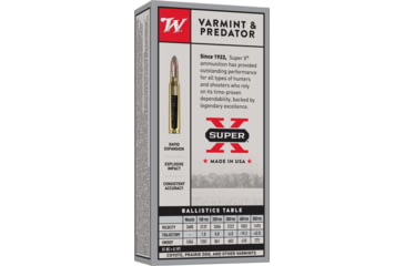 Image of Winchester Super-X RIFLE .22-250 Remington 55 grain Jacketed Soft Point Centerfire Rifle Ammo, 20 Rounds, X222501