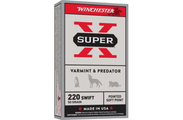 Image of Winchester Super-X RIFLE .220 Swift 50 grain Jacketed Soft Point Centerfire Rifle Ammo, 20 Rounds, X220S
