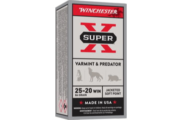 Image of Winchester Super-X RIFLE .25-20 Winchester 86 grain Jacketed Soft Point Centerfire Rifle Ammo, 50 Rounds, X25202